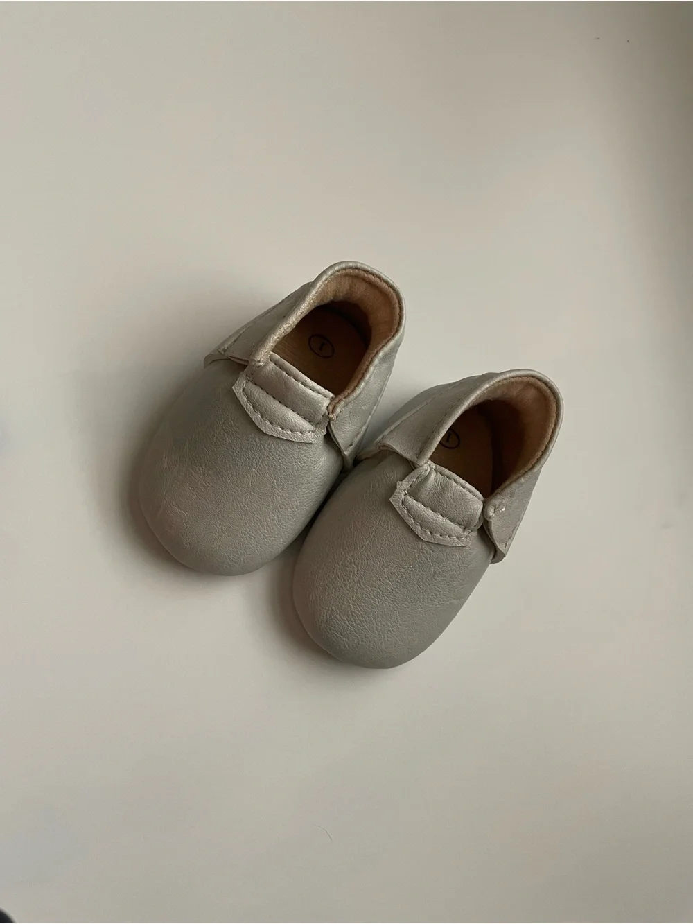 Sweet n Swag Leather Neutral Gray Kids Moccasin Slip-On Shoes